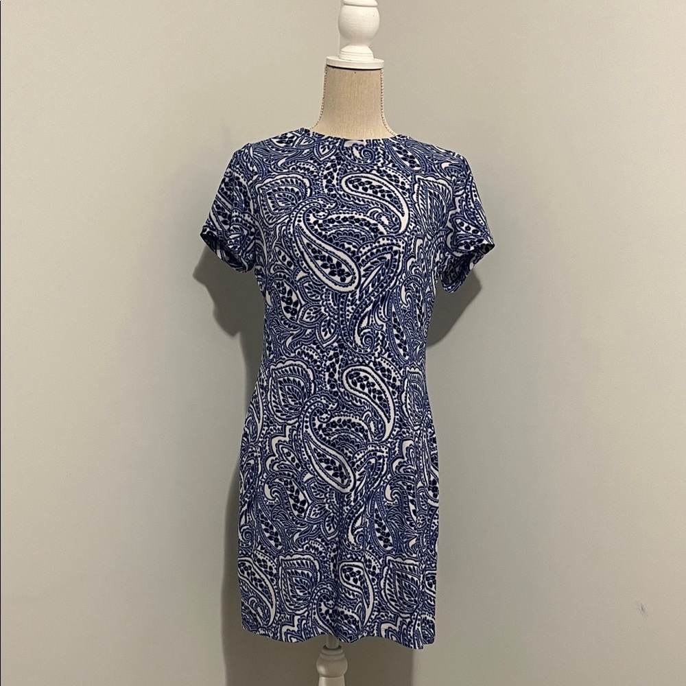 Tommy Hilfiger Navy and White Paisley Mini Dress